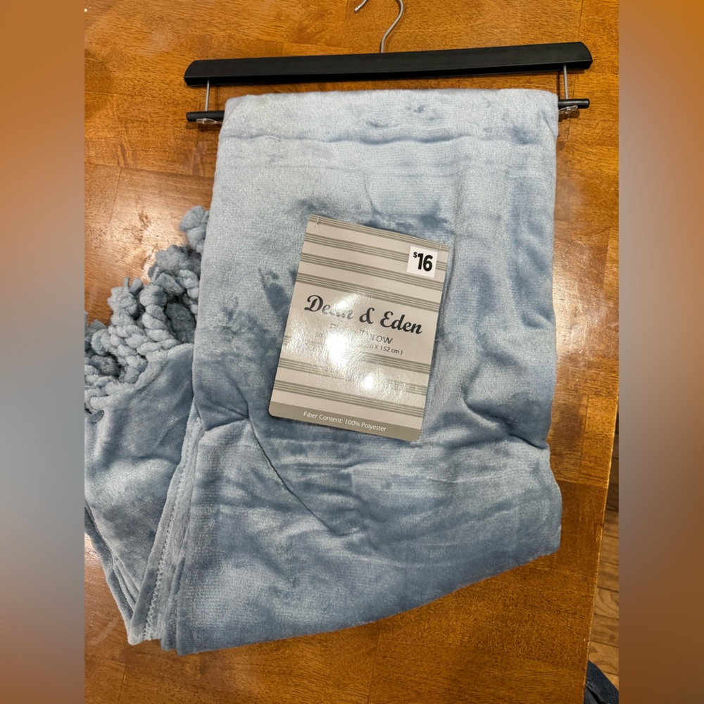 Dean and Eden Soft Gray Throw NWT